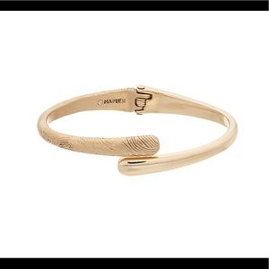 Napier Textured Bypass Hinged Cuff Bracelet